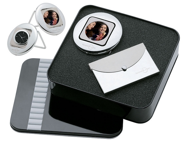 Business Card Case / Swivel Clock - Photo Frame Giftset
