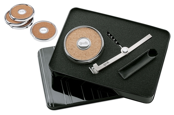 4 Coaster Set / Corkscrew Giftset