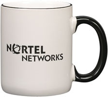 12 oz mug with colored rim & handle