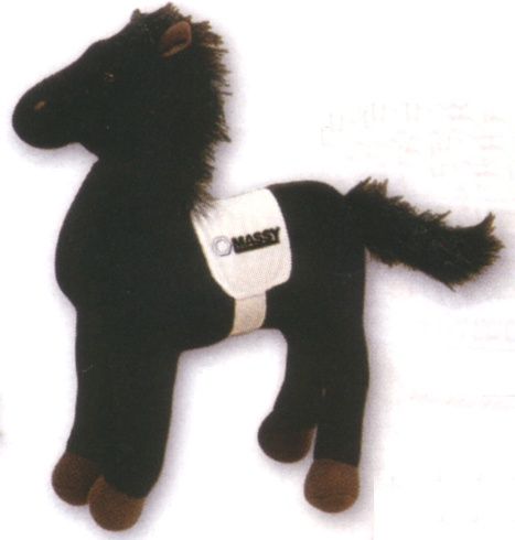 Cuddly Black Horse with Saddle Blanket