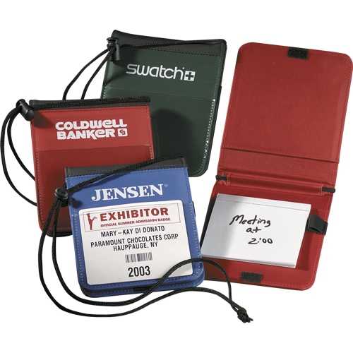 Deluxe badge holder w/note pad & pen holder