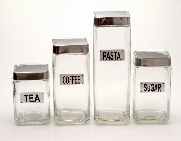 4pcs storage jar set with metal lid
  
   
     
    