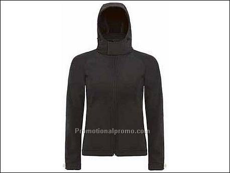 B&C Hooded softshell women Black