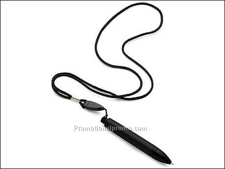 Balpen aan lanyard, zwartschrijvend