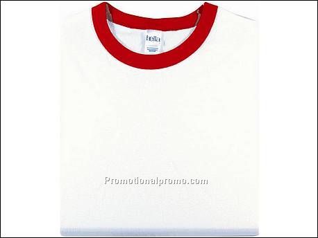 Bella T-shirt Ringer S/S, White/Red