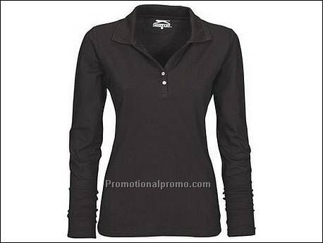 Body fit polo lange mouw