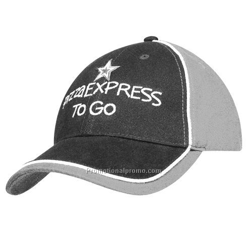 Cap - Brushed Heavy Cotton with Piping Tri-Colour