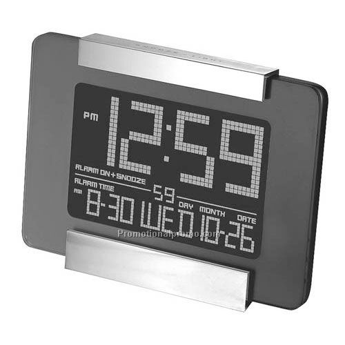Clock - Jumbo Digital Desk/Table Clock w/Alarm, Thermo & Calendar, 4.5" x 6.5" x 2.75"