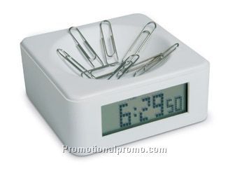 Cubo. LCD clock with holder