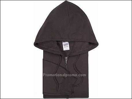 Gildan Full Zip Hooded Sweater, Dark Chocolate