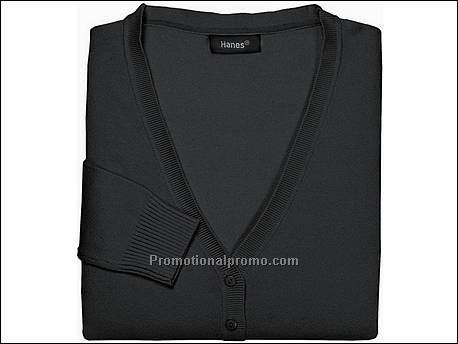 Hanes Cardigan V-Neck, Black