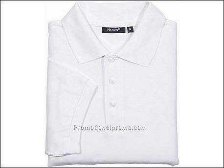 Hanes Top Polo Pique S/S, White
