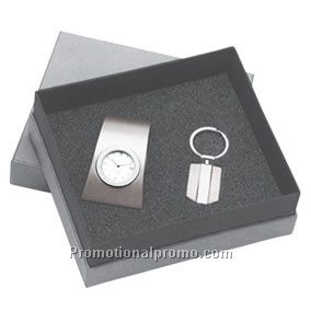 Key ring and desk clock gift set