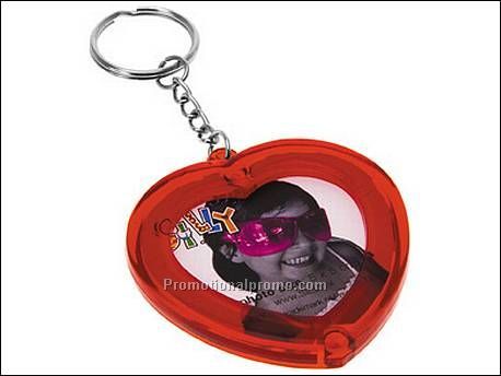 Keychain photo frame Heart red