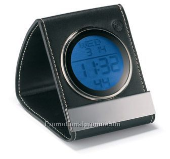 Leather travelling clock