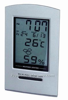 METAL WEATHER STATION ALARM CLOCK