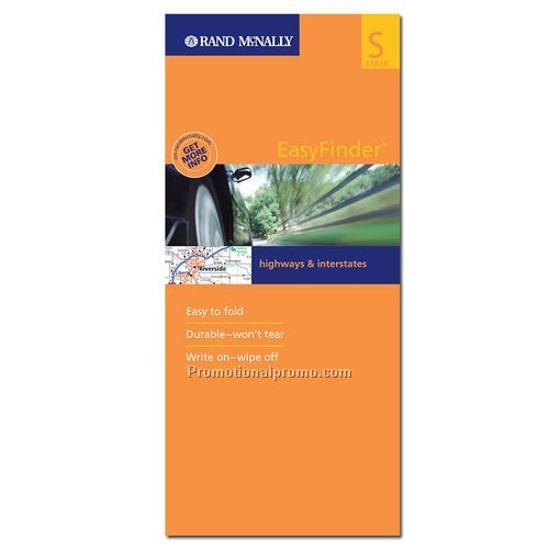 Map - Rand McNally Easy Finder Laminated State Map, Highways & Interstates