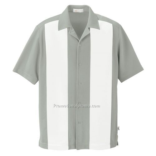 Polo - Men's Knit Ottoman Color Block Camp Shirt, Polyester