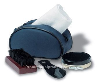 Shoe polish kit in case