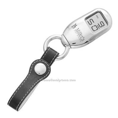 Watch - Chrome Clip It Watch w/Snap Leatherette Strap