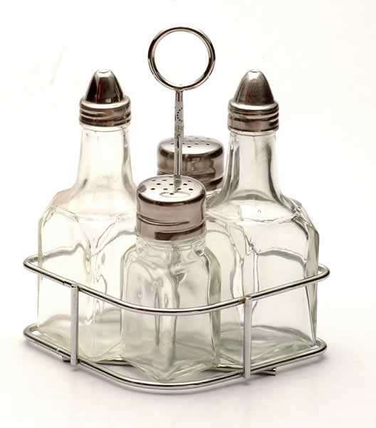 cruet set with metal stand
  
   
     
    