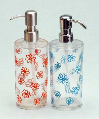 glass bath set with decal 
  
   
     
    