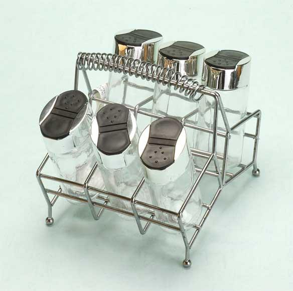 cruet set with metal stand
  
   
     
    