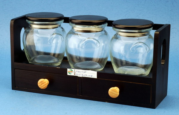 storage jar set with wood lid 
  
   
     
    