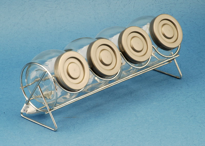 Cruet set with metal stand
  
   
     
    