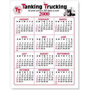 Calender imprinted promotional -8 1/2" x 11" Laminated Calendar