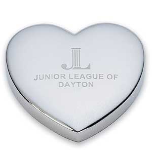 Chrome Plated Metal Heart Paperweight