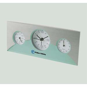 COLLINA 3 DISPLAY (HYDRO-TEMP-CLOCK/ MATTE SILVER WITH MINT GLASS.