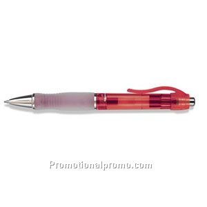 Paper Mate Breeze Translucent Red Barrel & Clip/Frosted White Grip Ball Pen