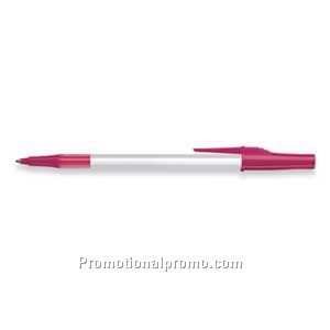Paper Mate Write Bros Frosted White Barrel/Magenta Trim, Black Ink