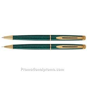 Waterman H59757isph59506e Marbled Green GT Ball Pen/Pencil Set