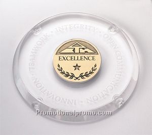 Optical Glass Coaster with Medallion