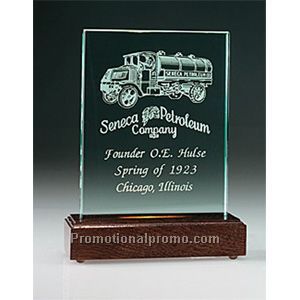 Jade Award w Lighted Wood Base - 8"