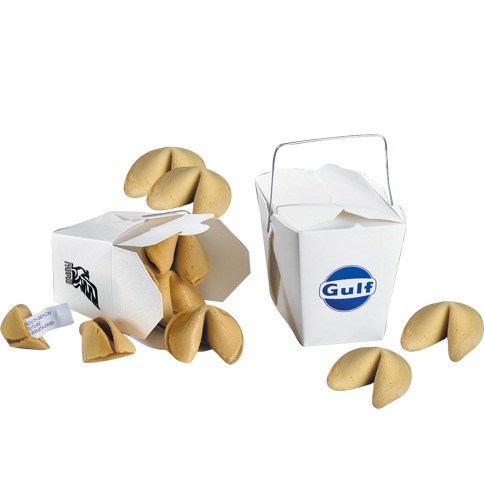 2 fortune cookies in container