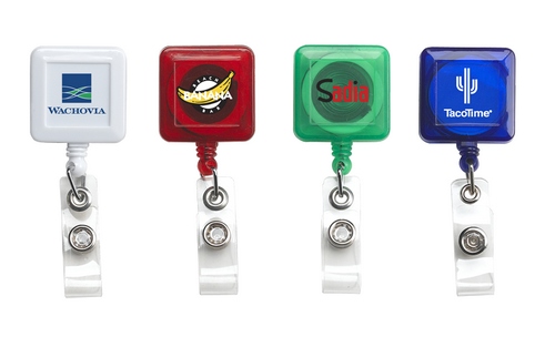 Translucent Retractable Square Badge Holder