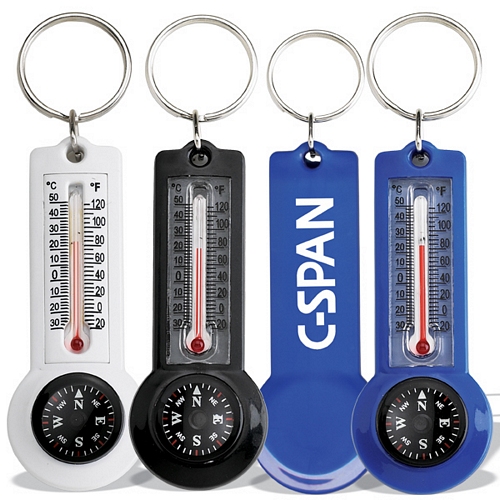 COMPASS/THERMOMETER KEY RING