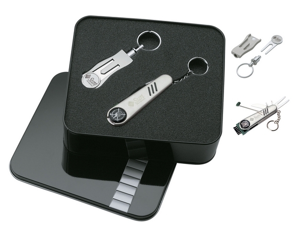 7 Function Stainless Golf Tool / Seperating Keyring Giftset