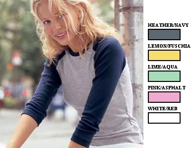 American Apparel 1x1 Baby Rib 3/4 Contrast Baseball