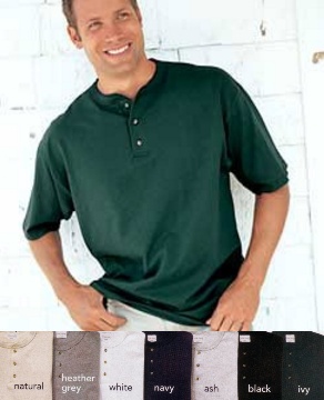 Anvil Cotton Deluxe Short Sleeve Henley