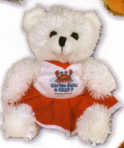 Cuddly Polar Bear in Cheerleader Outfit