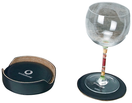 4.75" 4-Coaster set w/holder