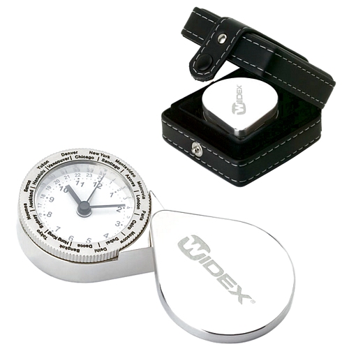 Chrome Travel Clock in Case