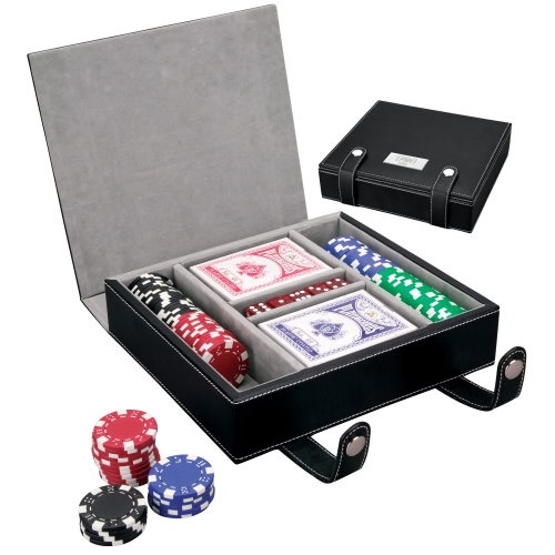 FAUX LEATHER POKER SET