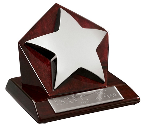 Star on Octagonal Wood Base