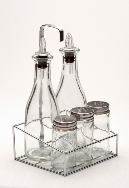 cruet set with metal stand
  
   
     
    