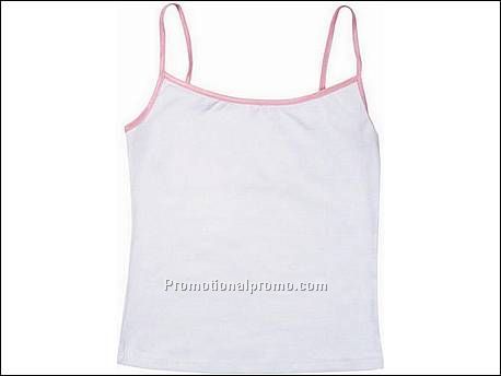 Bella Camisole Tank Top Contrast, White/PNK